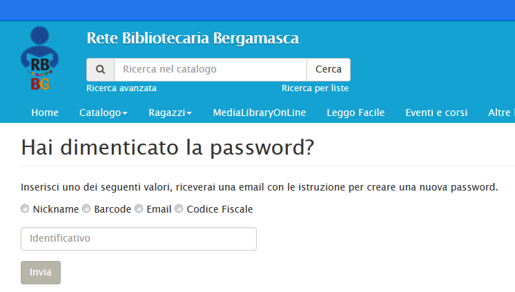 Recupero password